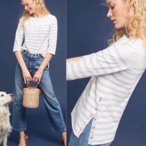 ANTHROPOLOGIE MAEVE Bonnie Striped Tee T-Shirt